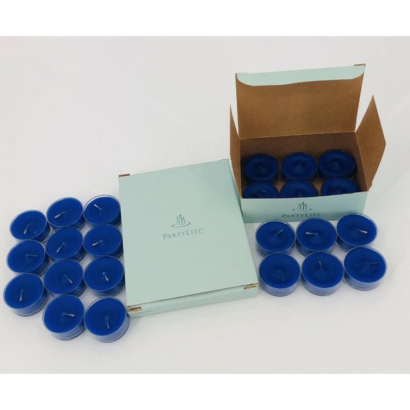 PartyLite OCEAN MIST Tealight Candles LOT of 23 NIB Royal Blue Retired New